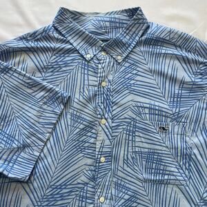 Vineyard Vines Mens Hawaiian Floral Print Short Sleeve Button Up Camp Shirt 1XB